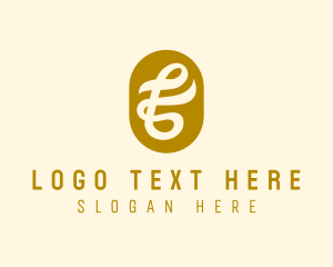 Retail - Cursive Gold Letter F logo design