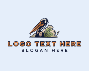 Map - Virginia Pelican Bird logo design