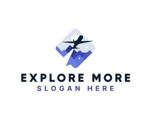 Visit - Airplane Vacation Tourism Getaway logo design