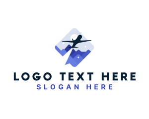 Visit - Airplane Vacation Tourism Getaway logo design