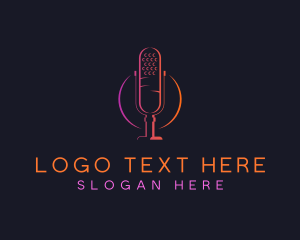 Record - Microphone Podcast Audio logo design