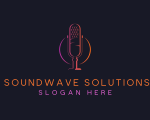 Audio - Microphone Podcast Audio logo design