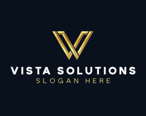 Professional Business Letter V logo design