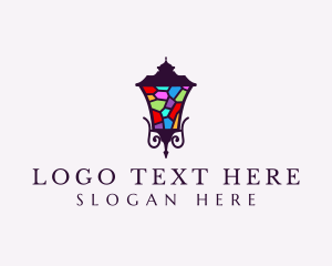 Decoration Shop - Stained Glass Lantern logo design