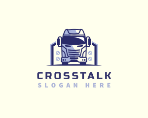 Dump Truck - Trailer Truck Logistics logo design