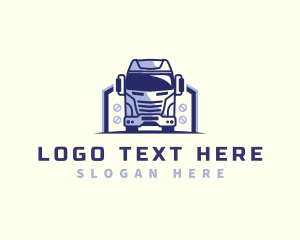 Dump Truck - Trailer Truck Logistics logo design