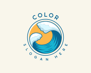 Beach Wave Sun Logo