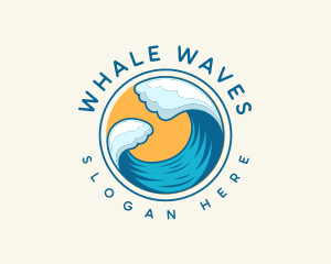 Beach Wave Sun logo design