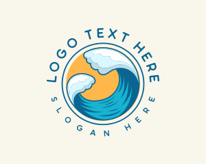 Ocean - Beach Wave Sun logo design