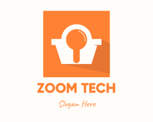 Zoom - Magnifying Glass Cart logo design