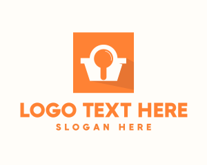 Zoom - Magnifying Glass Shopping Cart logo design