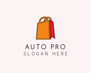 Mall - Orange Shopping Bag logo design