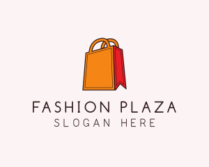 Mall - Orange Shopping Bag logo design