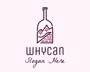 Wine Bar - Mountain Peak Bottle logo design