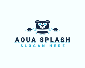 Swim - Swimming Bear Goggles logo design