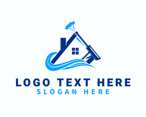 Power Washer - House Water Spray logo design