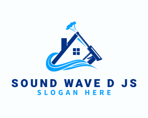 Presure Washing - House Water Spray logo design