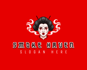 Geisha Smoke Vape logo design