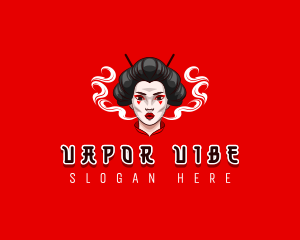 Vaporizer - Geisha Smoke Vape logo design