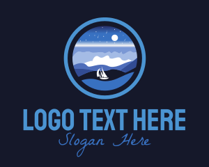 Sailing - Night Ship Sailing logo design