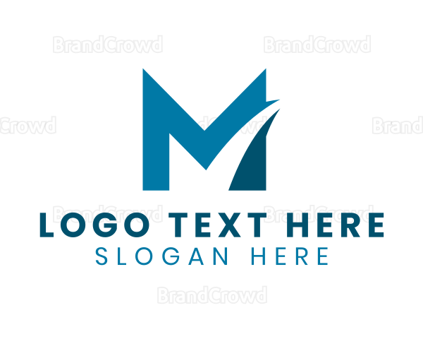 Blue Forwarding Company Letter M Logo