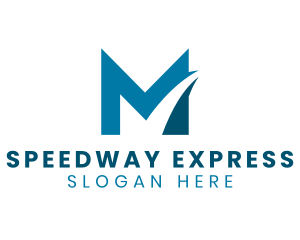 Freeway - Blue Forwarding Company Letter M logo design