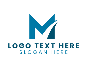 Initial - Blue Forwarding Company Letter M logo design