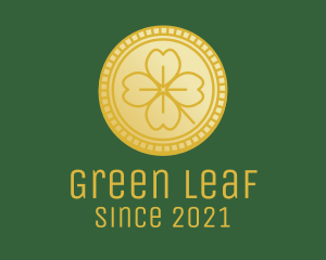 Leaf - Clover Leaf Coin logo design