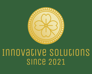 Clover Leaf Coin  logo design