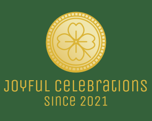 Festivity - Clover Leaf Coin logo design