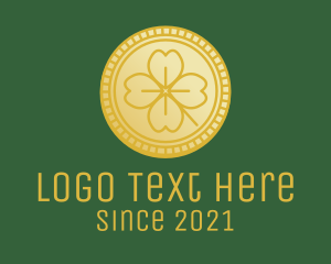 Leprechaun - Clover Leaf Coin logo design