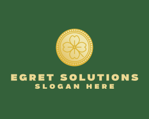 Clover Leaf Coin  logo design