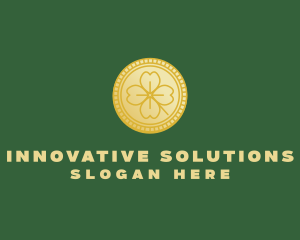 Clover Leaf Coin  logo design