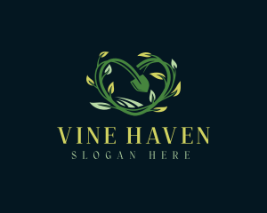 Vine Heart Shovel logo design