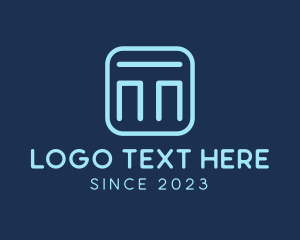 Letter At - Digital Tech Letter T logo design