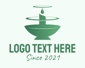 Memorial - Green Candle Bowl logo design