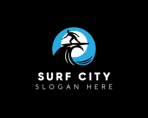 Wave Surfing Sport logo design