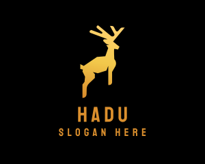 Gold Hopping Deer Logo