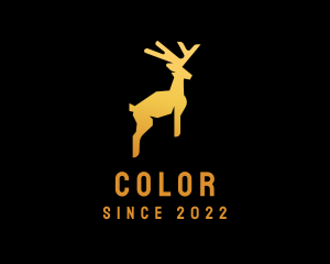 Golden - Gold Hopping Deer logo design