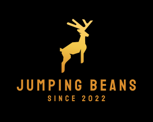 Gold Hopping Deer logo design