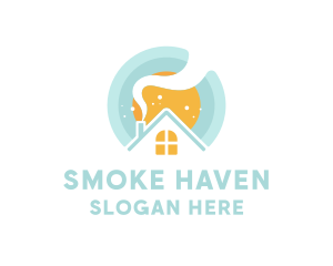 Sun House Roof Smoke logo design