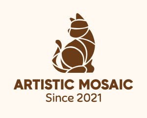 Mosaic - Brown Cat Mosaic logo design