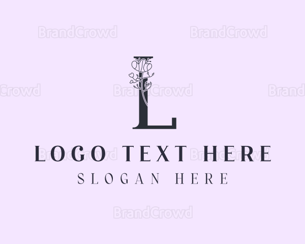 Organic Flower Letter L Logo
