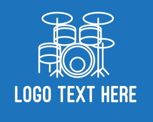 Rock And Roll - Drumming Band Drums logo design