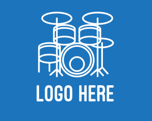 Musical Instrument - Drumming Band Drums logo design