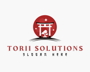 Torii - Oriental Gate Arc Landmark logo design