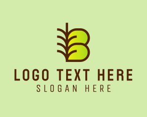 Leaf - Nature Farm Letter B logo design