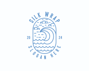 Surfing Sea Waves Logo