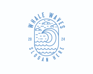 Surfing Sea Waves logo design