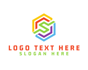 Letter S - Rainbow Polygon S logo design